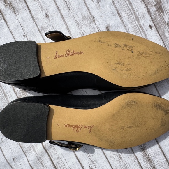 Sam Edelman Black Flats with Strap - Picture 6 of 6